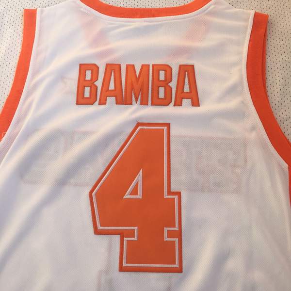 Texas Longhorns BAMBA #4 White NCAA Basketball Jersey