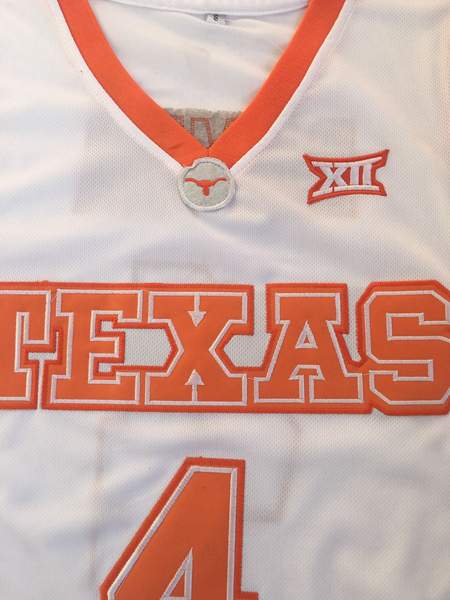 Texas Longhorns BAMBA #4 White NCAA Basketball Jersey