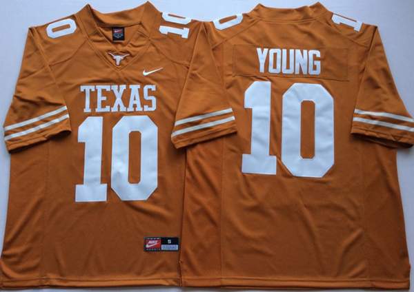 Texas Longhorns YOUNG #10 Orange NCAA Football Jersey