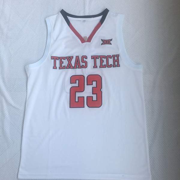 Texas Tech Red Raiders CULVER #23 White NCAA Basketball Jersey