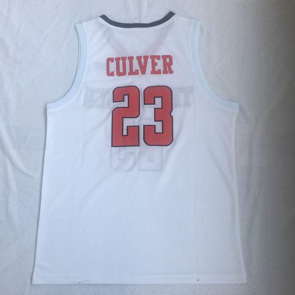 Texas Tech Red Raiders CULVER #23 White NCAA Basketball Jersey