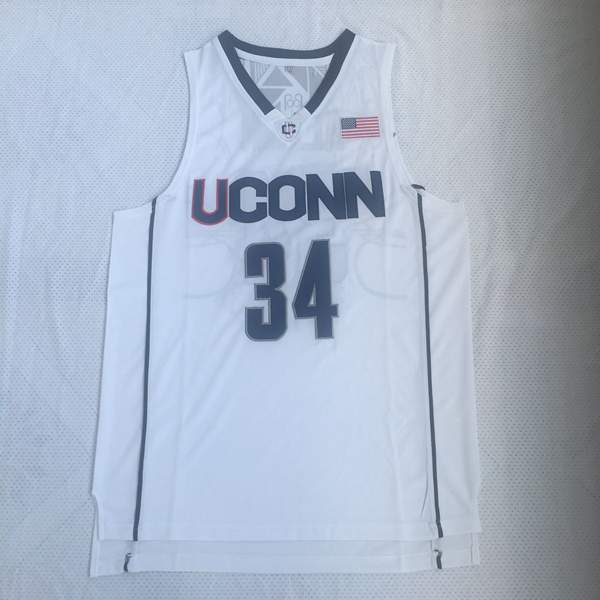 UConn Huskies ALLEN #34 White NCAA Basketball Jersey