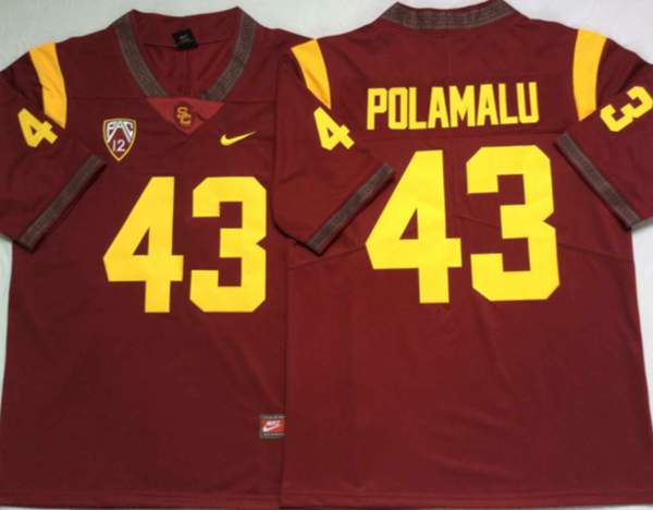 USC Trojans POLAMALU #43 Red NCAA Football Jersey