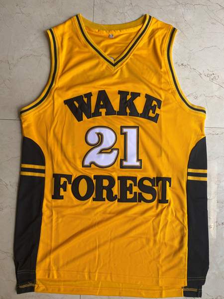 Wake Forest Demon Deacons DUNCAN #21 Yellow NCAA Basketball Jersey