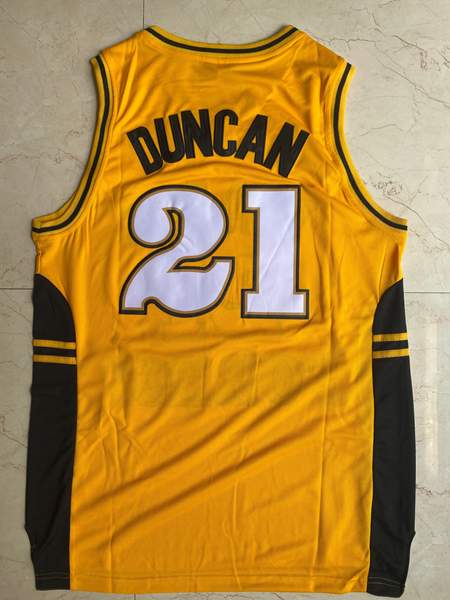 Wake Forest Demon Deacons DUNCAN #21 Yellow NCAA Basketball Jersey