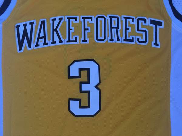 Wake Forest Demon Deacons PAUL #3 Yellow NCAA Basketball Jersey