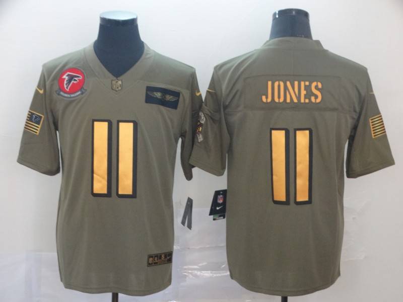 Atlanta Falcons Olive Salute To Service NFL Jersey 02