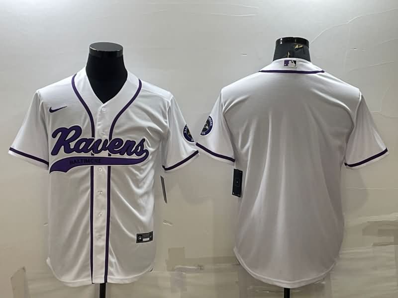 Baltimore Ravens White MLB&NFL Jersey