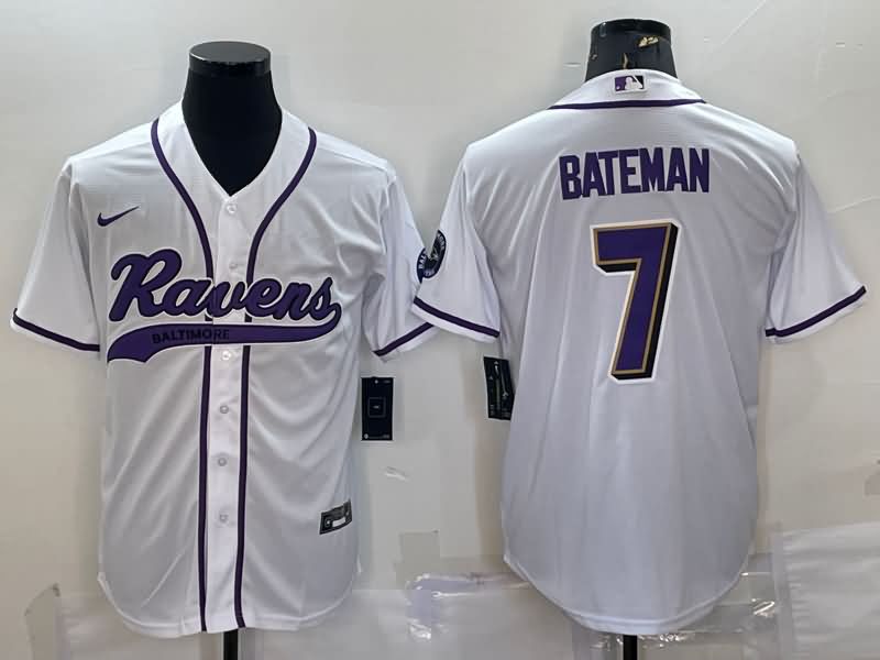 Baltimore Ravens White MLB&NFL Jersey