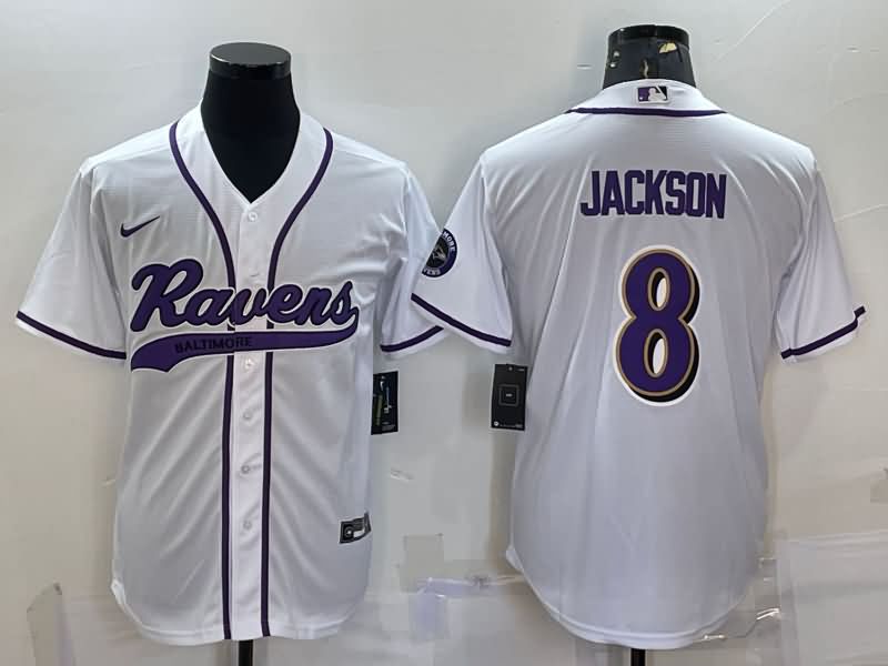 Baltimore Ravens White MLB&NFL Jersey