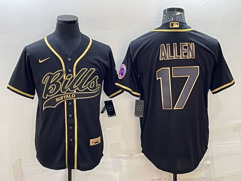 Buffalo Bills Black Gold MLB&NFL Jersey 02