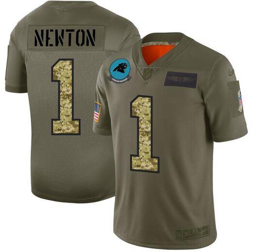 Carolina Panthers Olive Salute To Service NFL Jersey