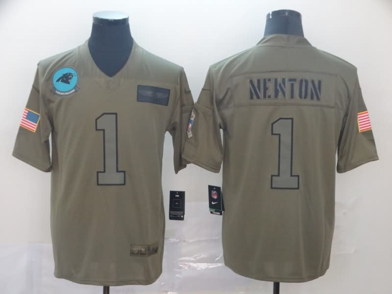 Carolina Panthers Olive Salute To Service NFL Jersey 02