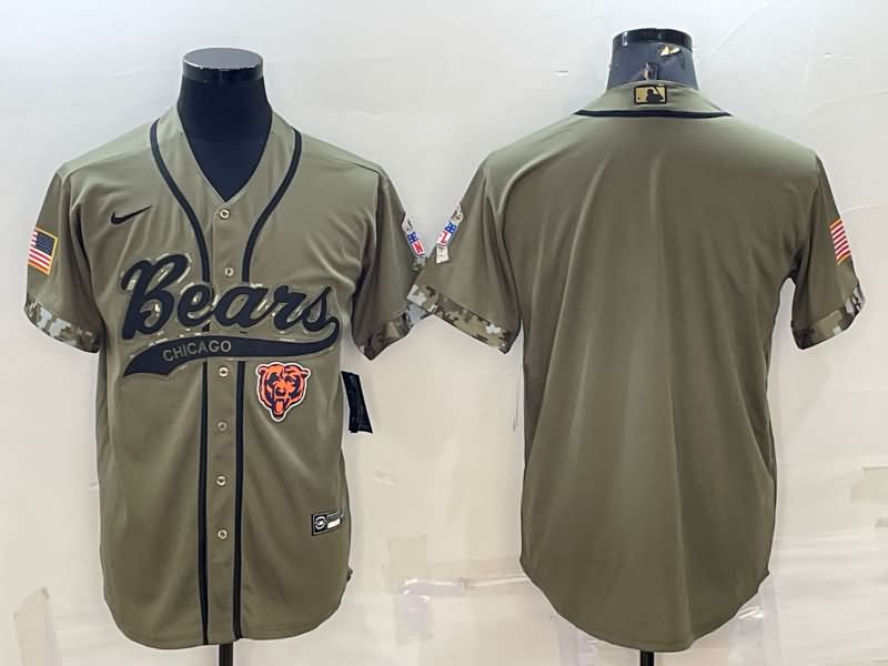 Chicago Bears Olive Salute To Service MLB&NFL Jersey