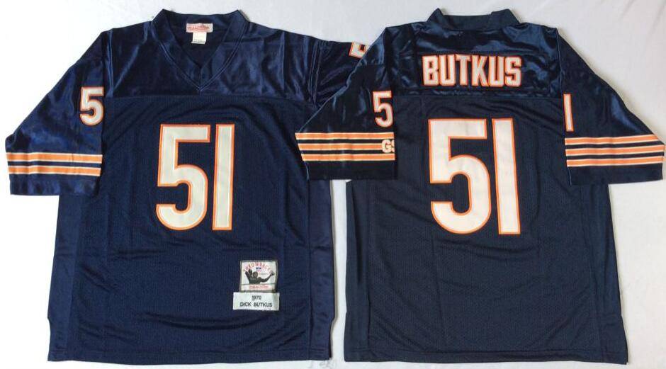 Chicago Bears Dark Blue Retro NFL Jersey