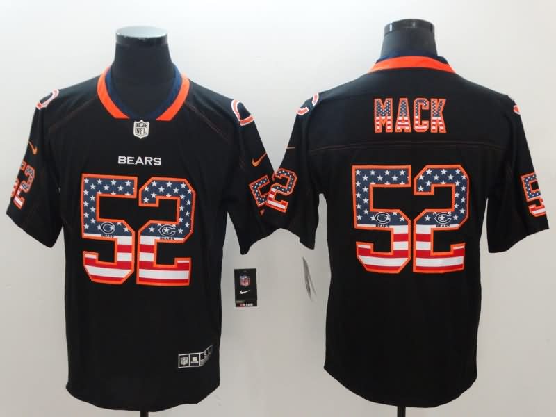 Chicago Bears Black USA Flag NFL Jersey 02