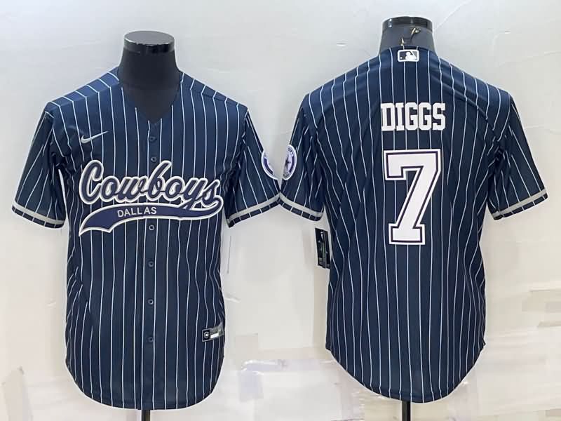 Dallas Cowboys Dark Blue MLB&NFL Jersey 02