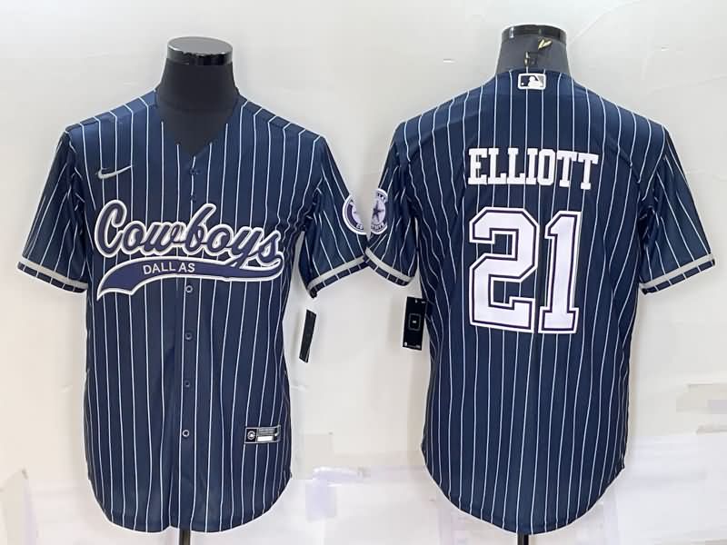 Dallas Cowboys Dark Blue MLB&NFL Jersey 02