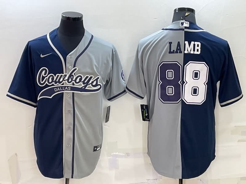 Dallas Cowboys Dark Blue Grey MLB&NFL Jersey