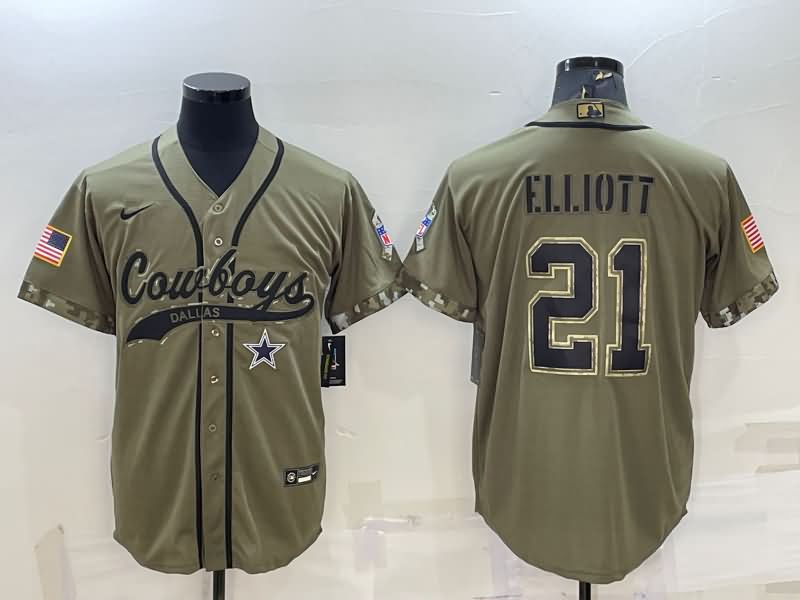 Dallas Cowboys Olive Salute To Service MLB&NFL Jersey