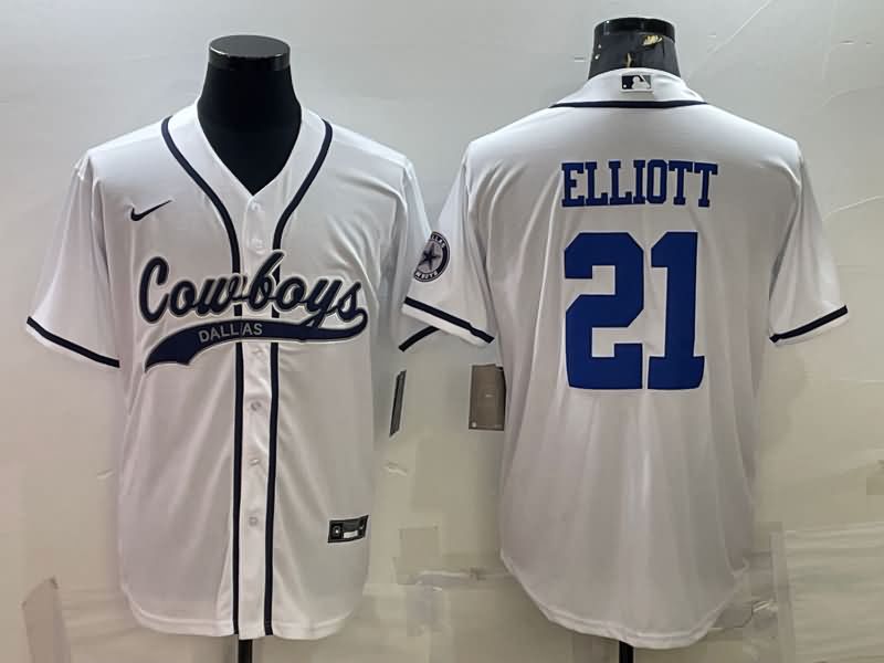 Dallas Cowboys White MLB&NFL Jersey 02