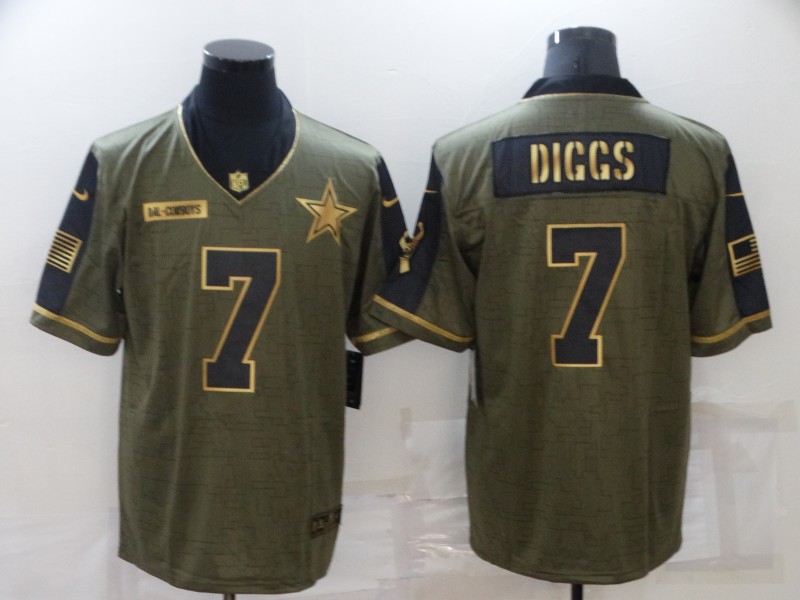 Dallas Cowboys Olive Salute To Service NFL Jersey 02