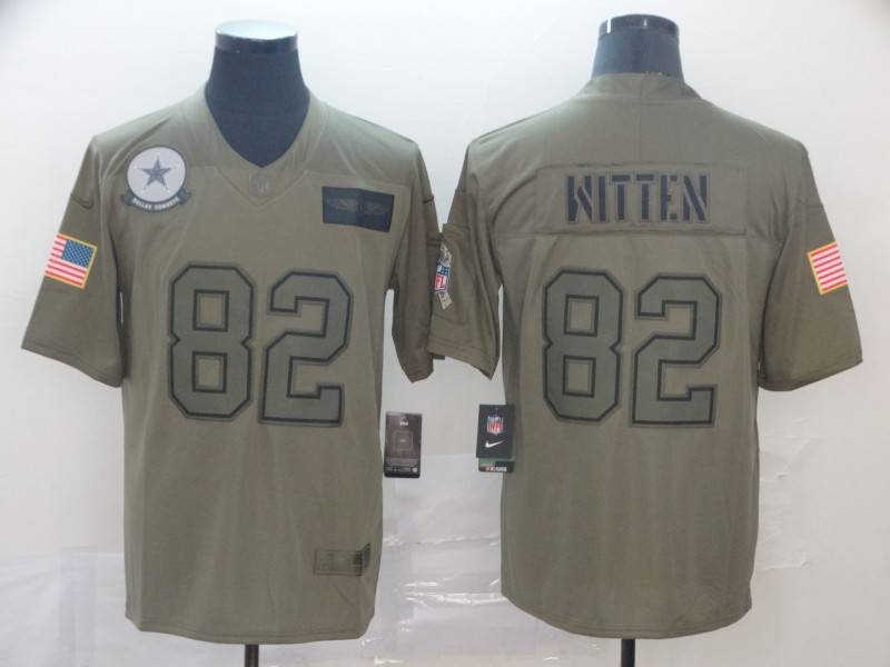 Dallas Cowboys Olive Salute To Service NFL Jersey 03