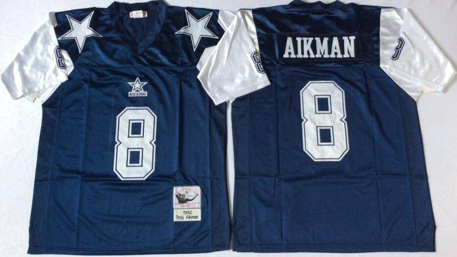 Dallas Cowboys Dark Blue Retro NFL Jersey 02