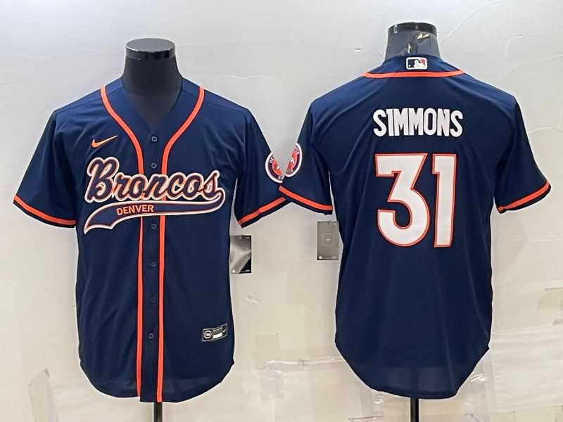 Denver Broncos Dark Blue MLB&NFL Jersey