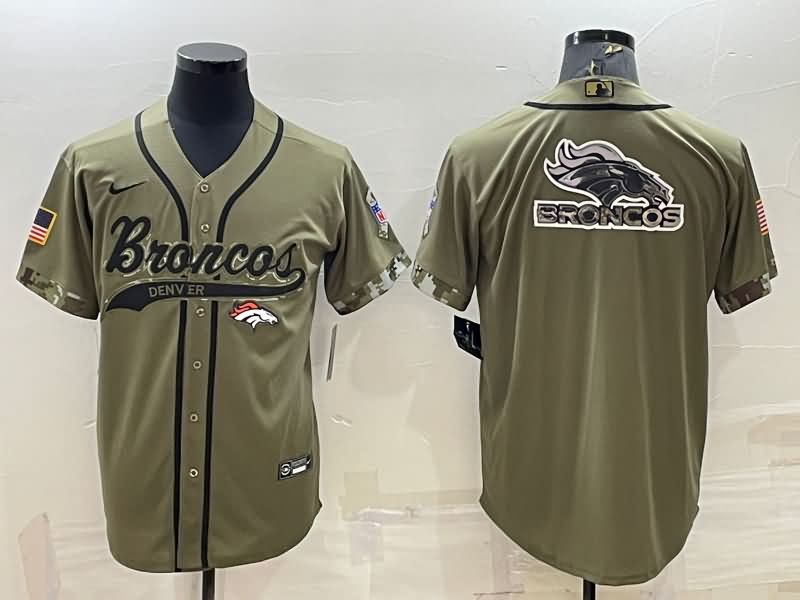 Denver Broncos Olive Salute To Service MLB&NFL Jersey