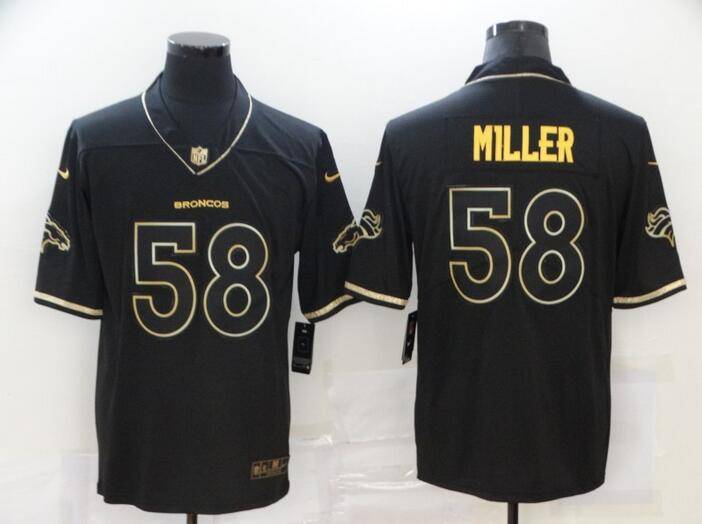 Denver Broncos Black Gold Retro NFL Jersey