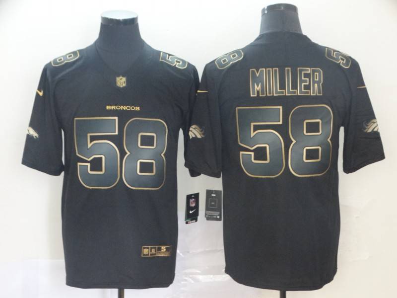 Denver Broncos Black Gold Vapor Limited NFL Jersey