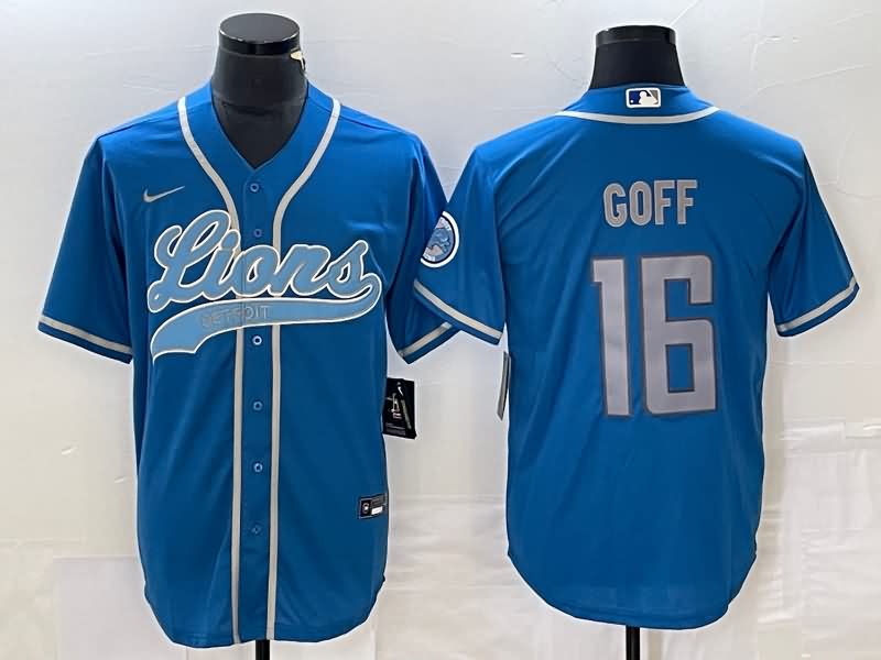 Detroit Lions Blue MLB&NFL Jersey