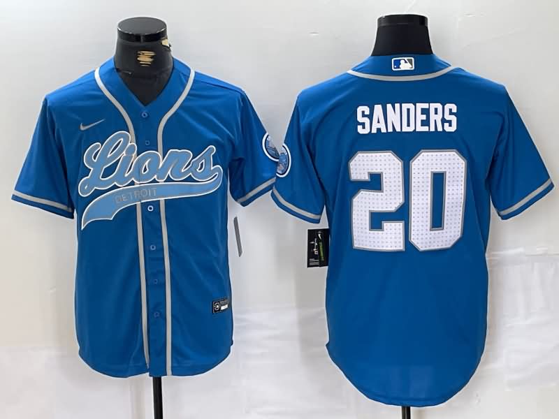 Detroit Lions Blue MLB&NFL Jersey 02