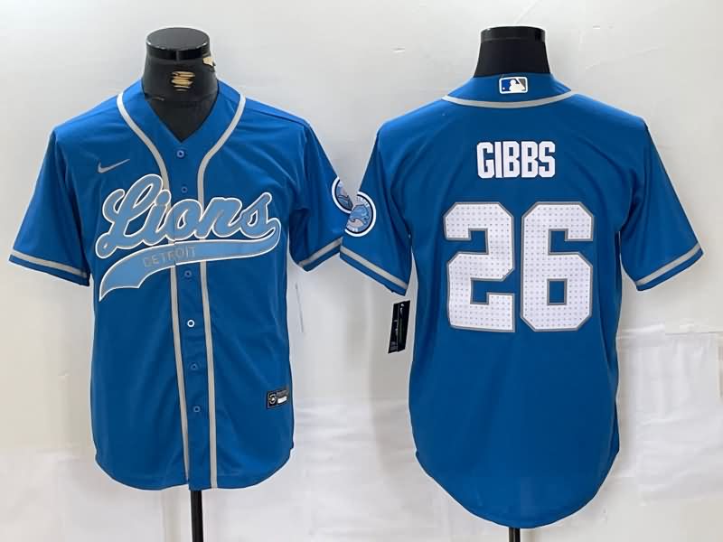 Detroit Lions Blue MLB&NFL Jersey 02