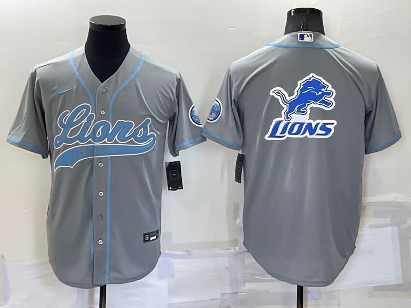 Detroit Lions Grey MLB&NFL Jersey