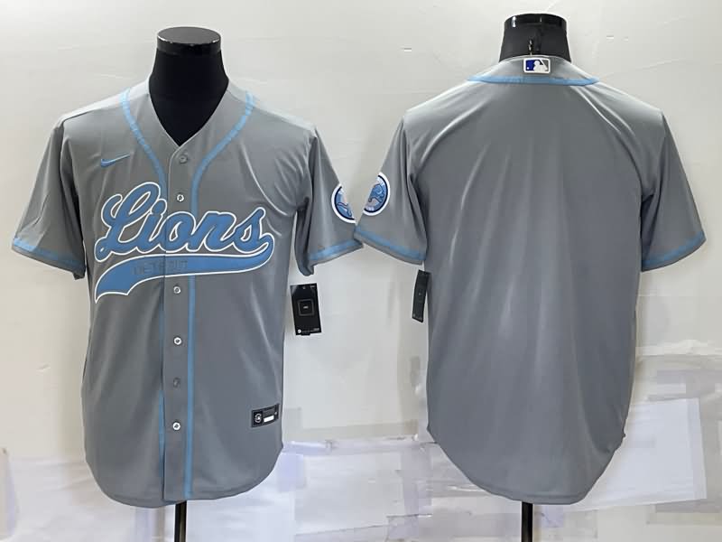 Detroit Lions Grey MLB&NFL Jersey 02