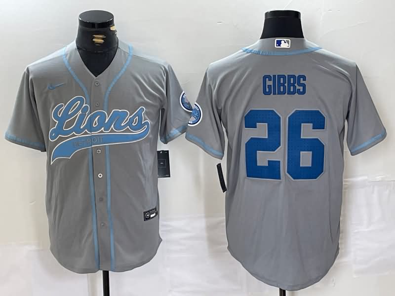 Detroit Lions Grey MLB&NFL Jersey 02