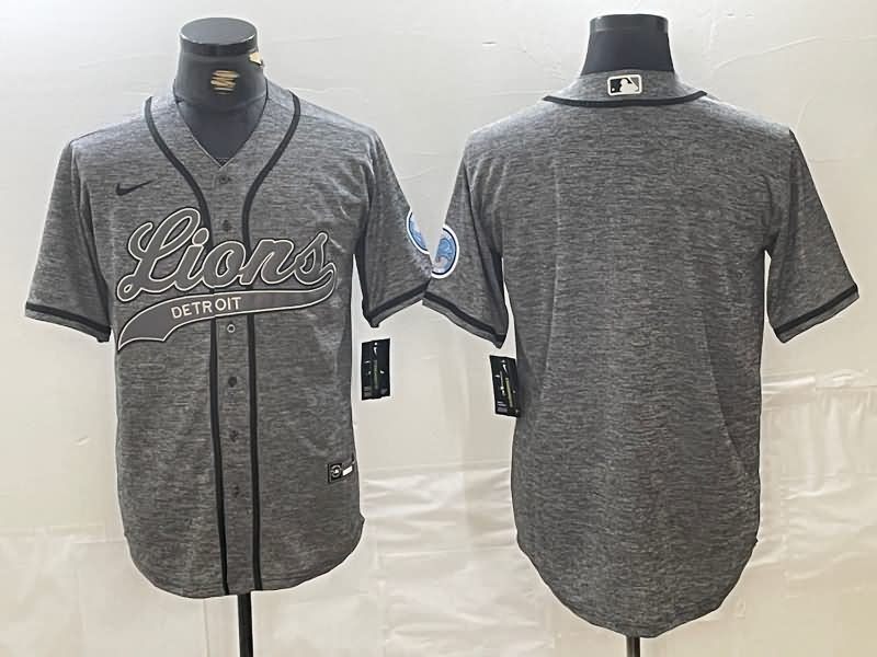 Detroit Lions Grey MLB&NFL Jersey 04