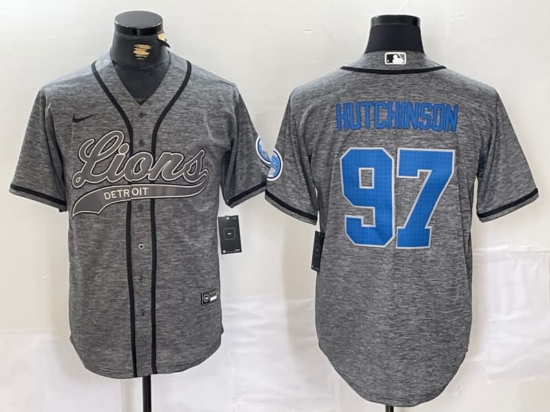 Detroit Lions Grey MLB&NFL Jersey 04