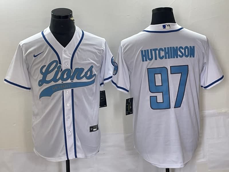 Detroit Lions White MLB&NFL Jersey