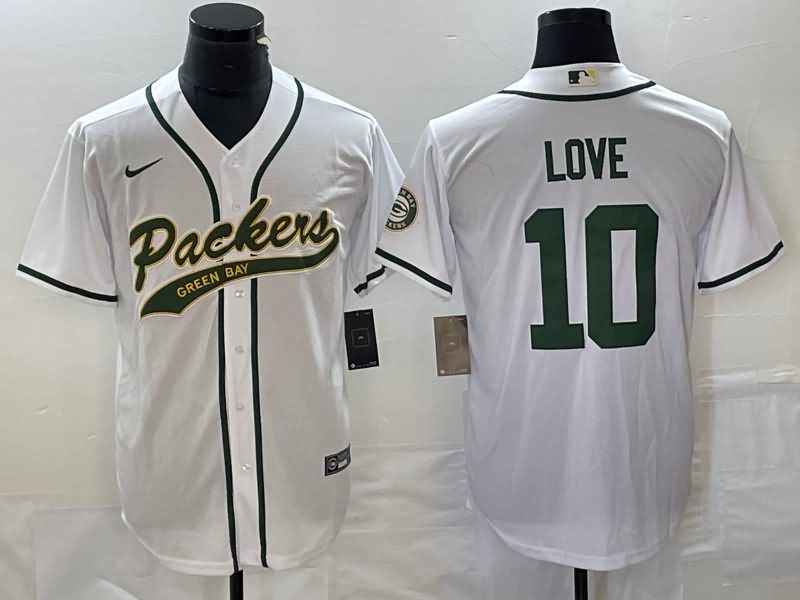 Green Bay Packers White MLB&NFL Jersey