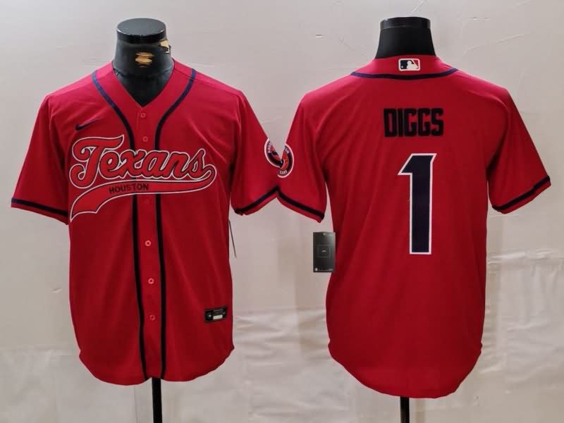 Houston Texans Red MLB&NFL Jersey 02