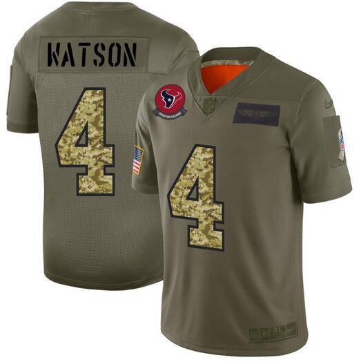 Houston Texans Olive Salute To Service NFL Jersey 03