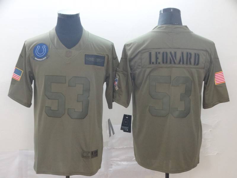 Indianapolis Colts Olive Salute To Service NFL Jersey 02