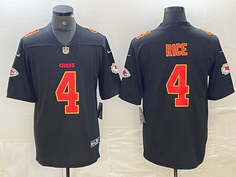 Kansas City Chiefs Black Gold NFL Jersey 04