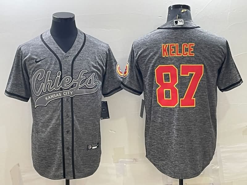 Kansas City Chiefs Grey MLB&NFL Jersey