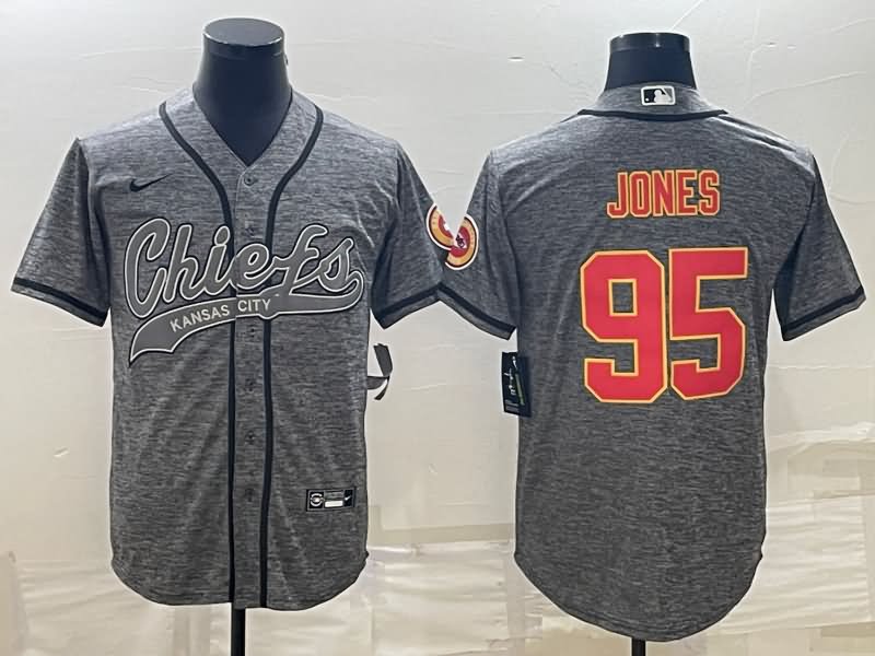 Kansas City Chiefs Grey MLB&NFL Jersey