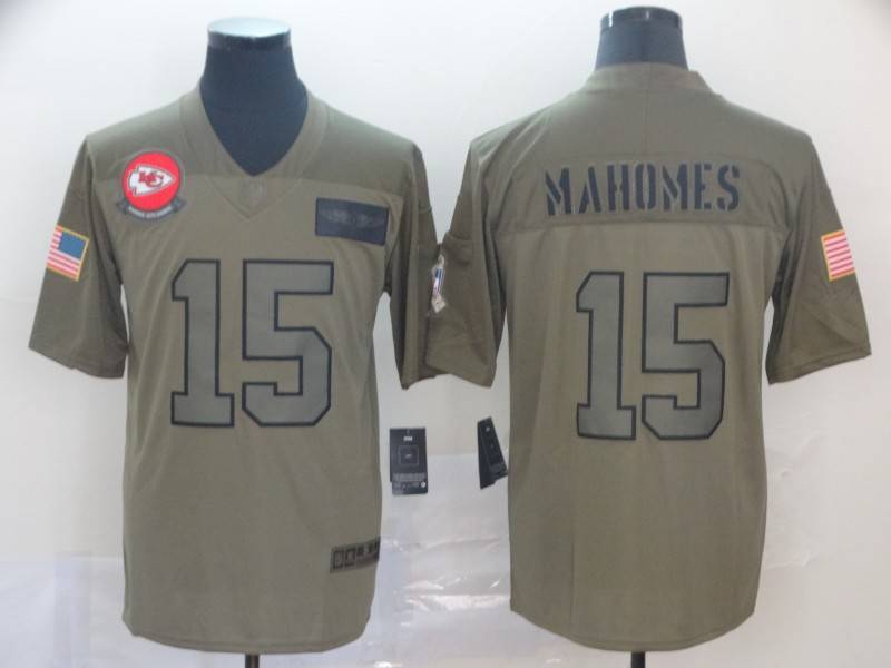 Kansas City Chiefs Olive Salute To Service NFL Jersey 02