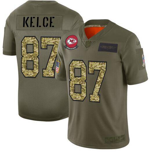 Kansas City Chiefs Olive Salute To Service NFL Jersey 04